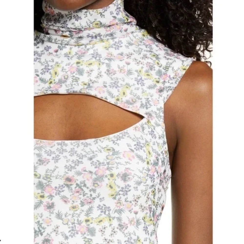 AFRM NWT maci mock neck floral cut out dress - Picture 14 of 16